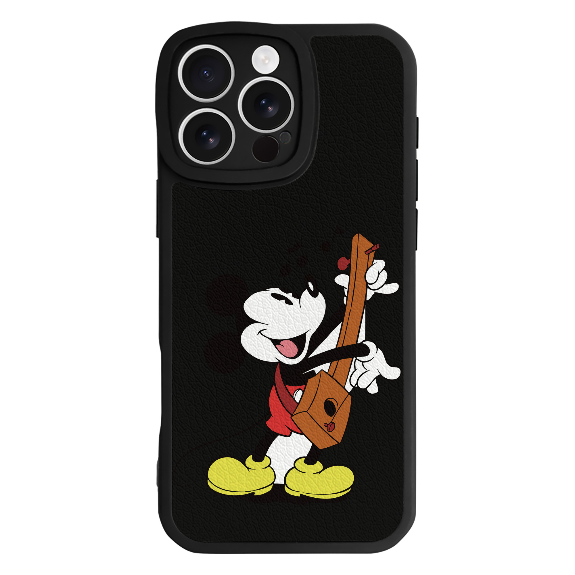 （画像用） ミッキーマウス Mickey Mouse 【iPhone 16シリーズ対応】シリコンスマホケース（レザー調） 材質：シリコン